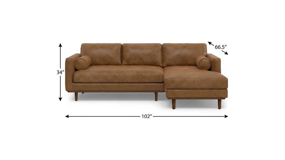 102" Brown Leather Sofa HomeRoots