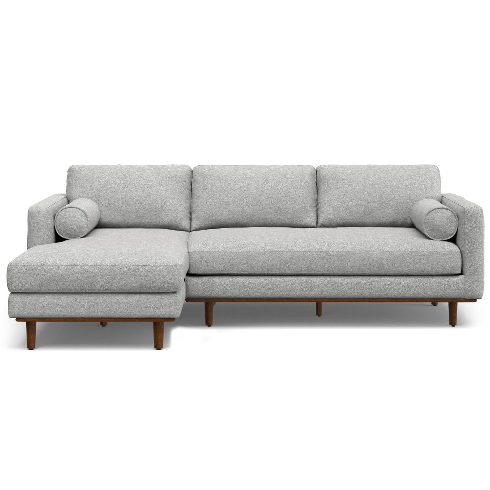 102" Gray Fabric Sofa With Brown Legs HomeRoots