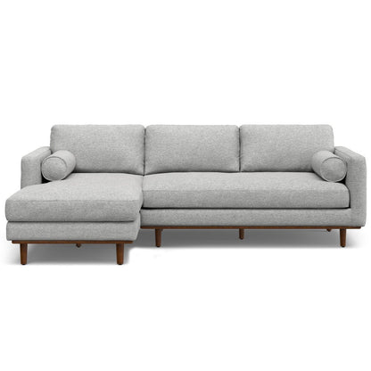 102" Gray Fabric Sofa With Brown Legs HomeRoots