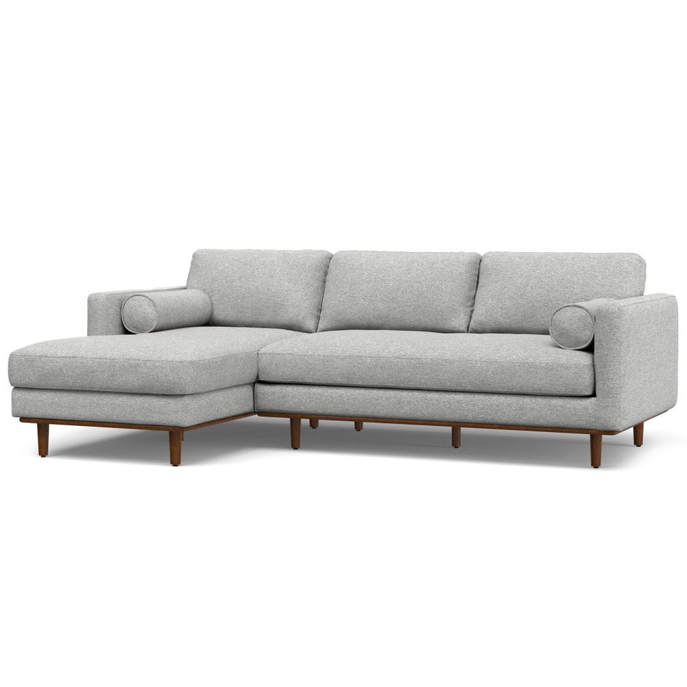 102" Gray Fabric Sofa With Brown Legs HomeRoots