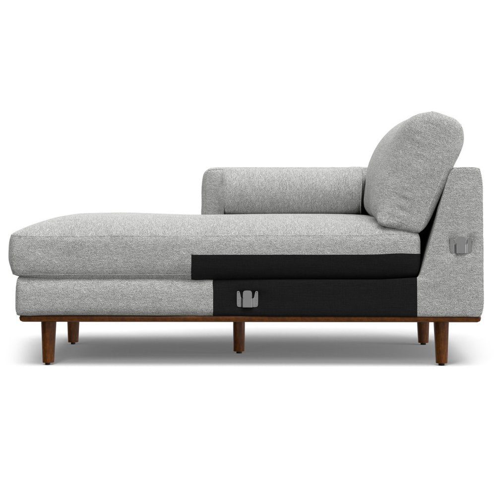 102" Gray Fabric Sofa With Brown Legs HomeRoots
