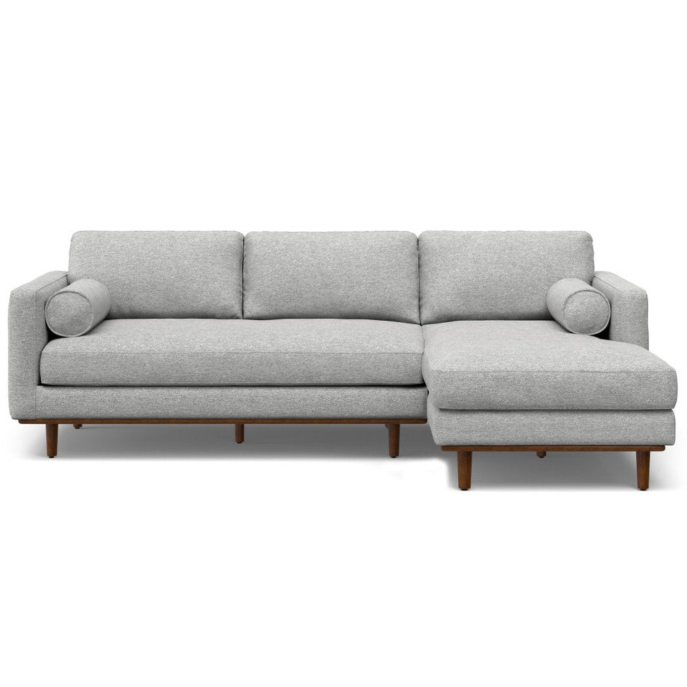 102" Gray Fabric Sofa With Brown Legs HomeRoots