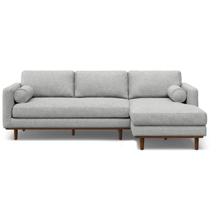 102" Gray Fabric Sofa With Brown Legs HomeRoots