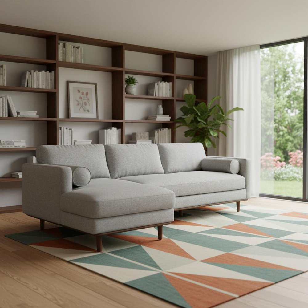 102" Gray Fabric Sofa With Brown Legs HomeRoots