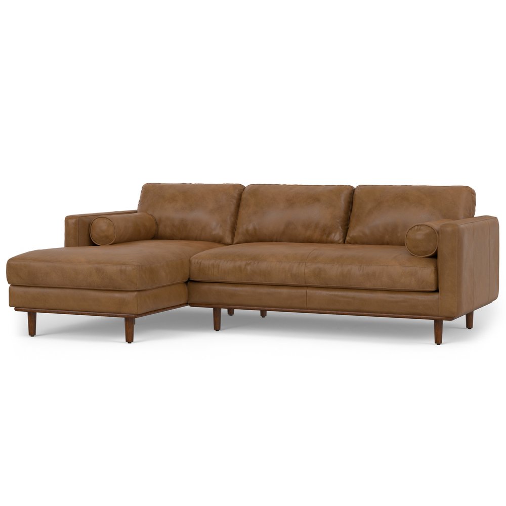 102" Brown Leather Sofa HomeRoots