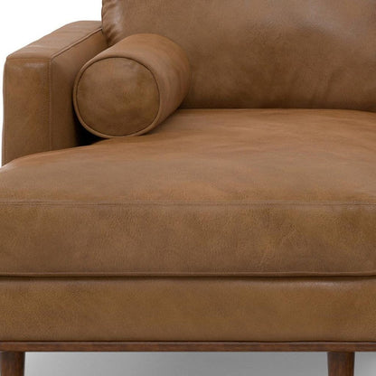 102" Brown Leather Sofa HomeRoots