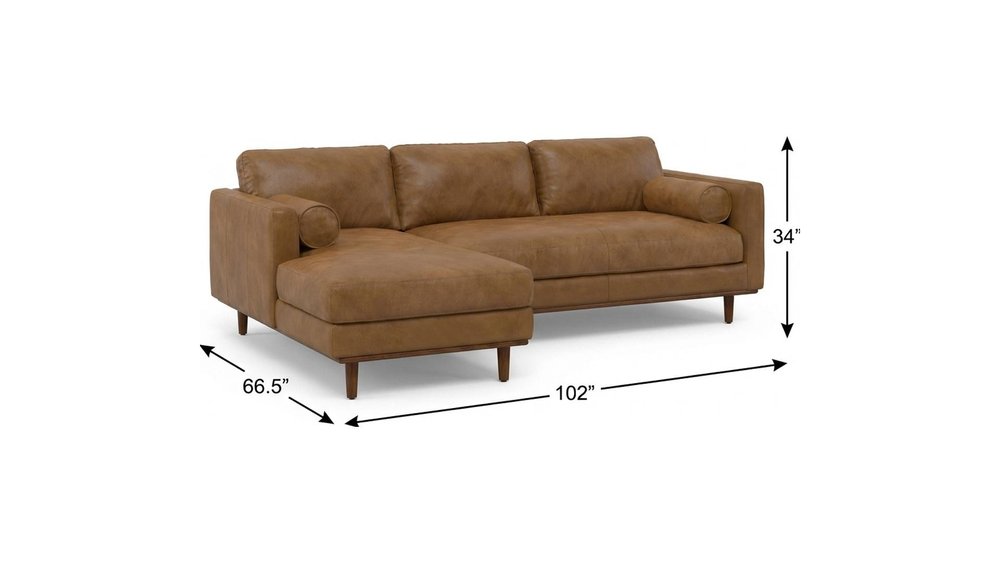 102" Brown Leather Sofa HomeRoots