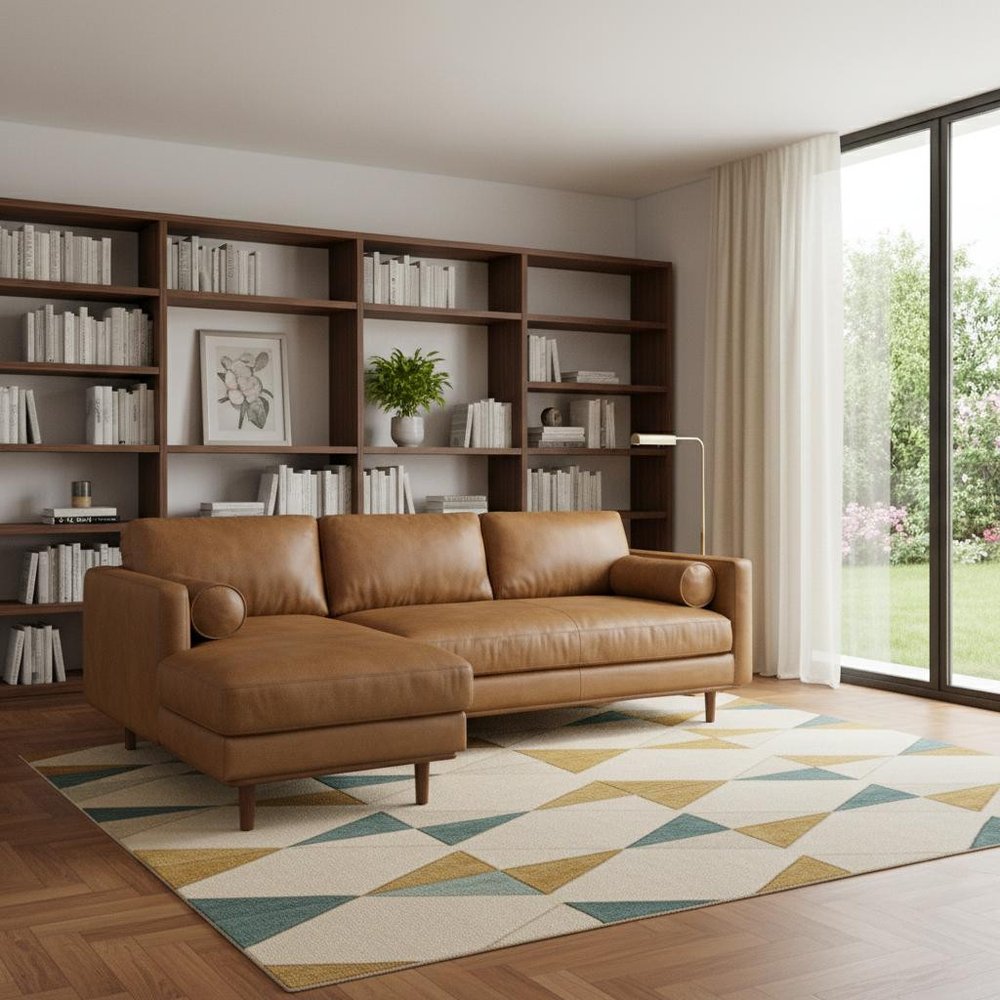 102" Brown Leather Sofa HomeRoots