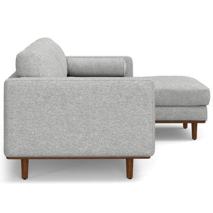 102" Gray Fabric Sofa With Brown Legs HomeRoots