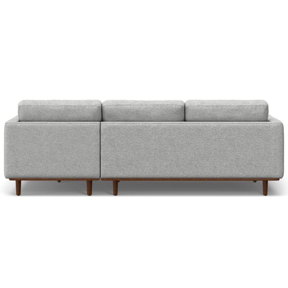 102" Gray Fabric Sofa With Brown Legs HomeRoots