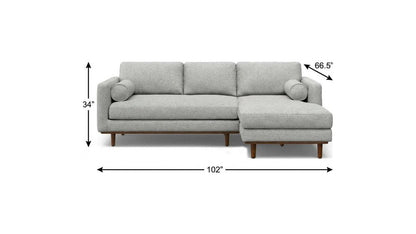 102" Gray Fabric Sofa With Brown Legs HomeRoots