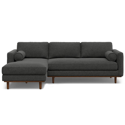 102" Gray Fabric Sofa With Brown Legs HomeRoots