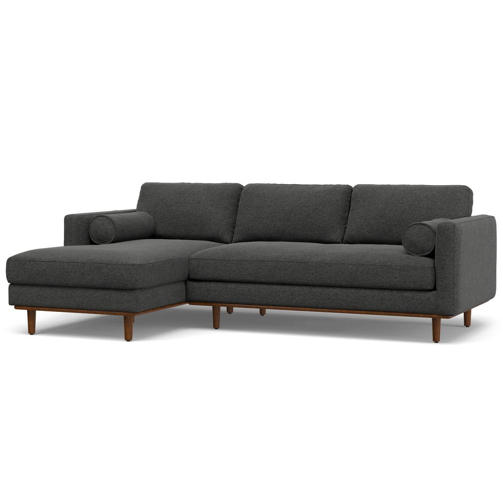 102" Gray Fabric Sofa With Brown Legs HomeRoots