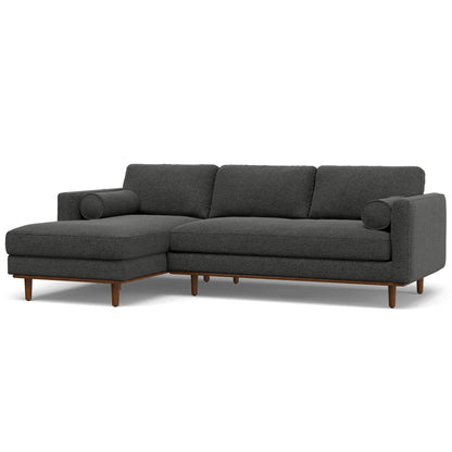 102" Gray Fabric Sofa With Brown Legs HomeRoots