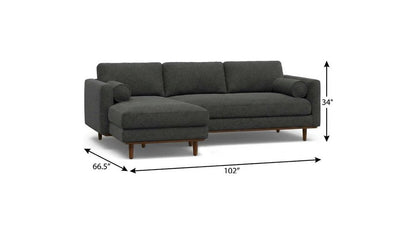 102" Gray Fabric Sofa With Brown Legs HomeRoots