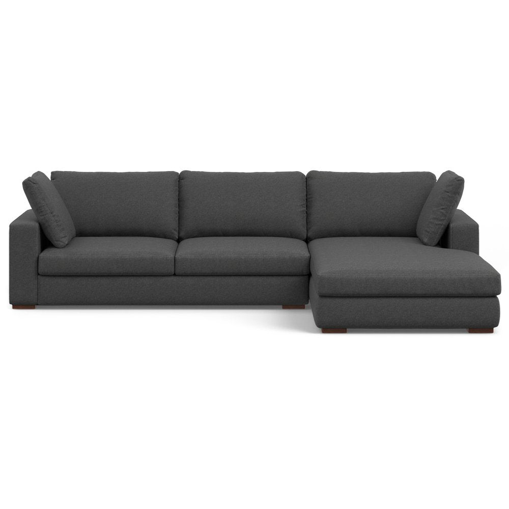 122" Gray Fabric Sofa With Brown Legs HomeRoots