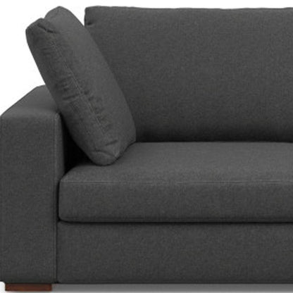 122" Gray Fabric Sofa With Brown Legs HomeRoots