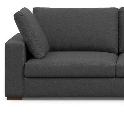 122" Gray Fabric Sofa With Brown Legs HomeRoots