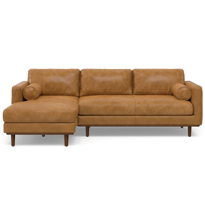 102" Sienna Leather Sofa With Brown Legs HomeRoots