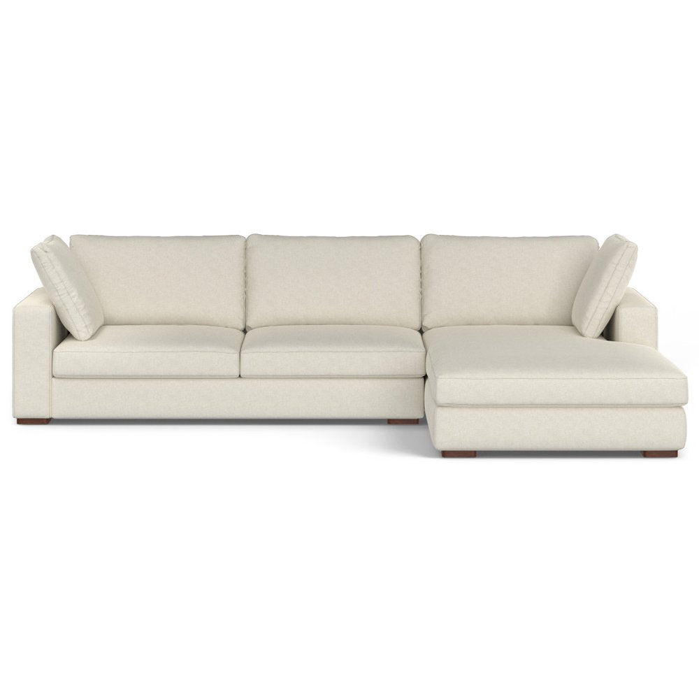 122" Cream Fabric Sofa With Brown Legs HomeRoots