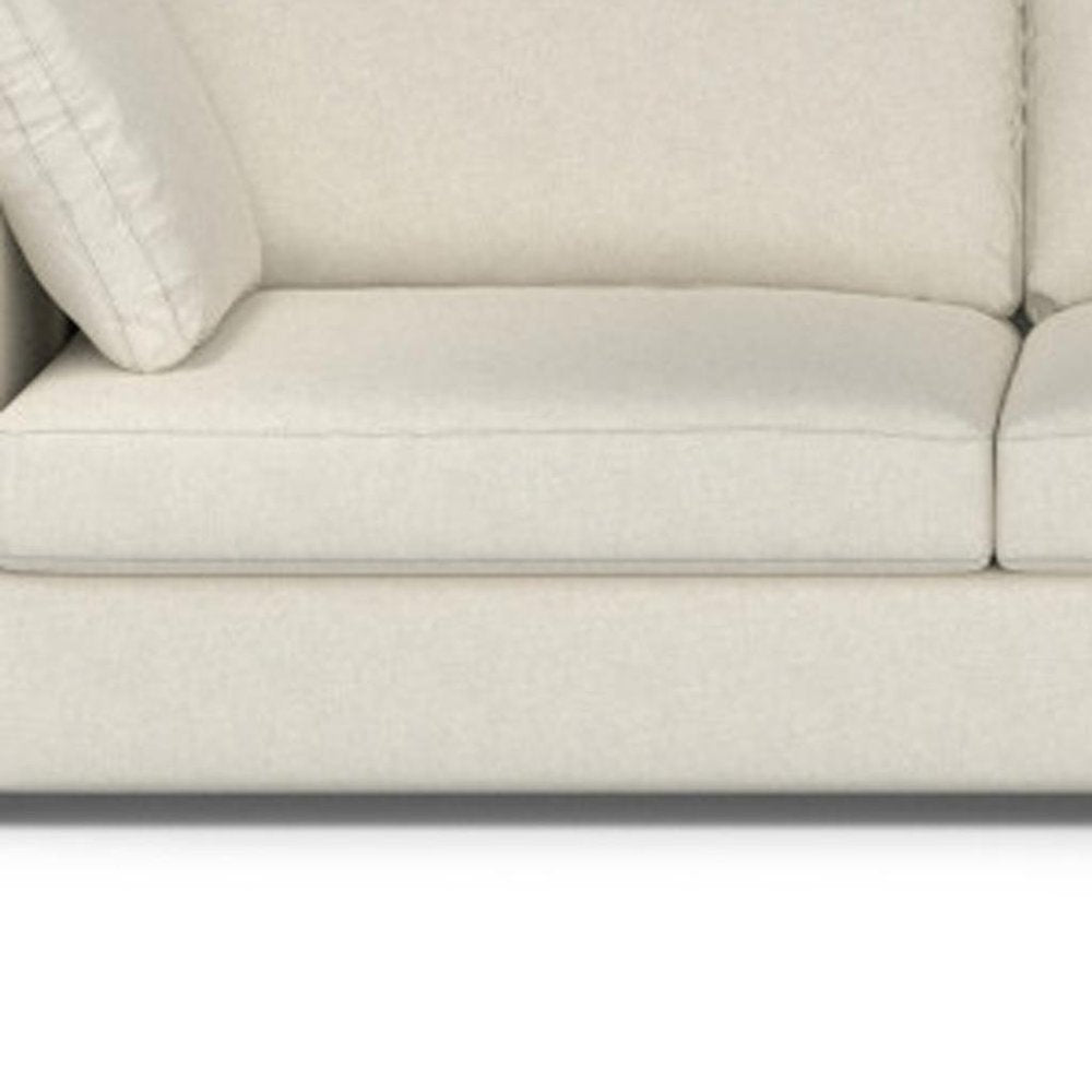 122" Cream Fabric Sofa With Brown Legs HomeRoots
