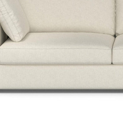 122" Cream Fabric Sofa With Brown Legs HomeRoots