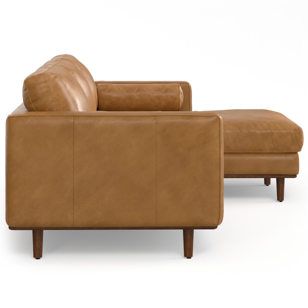 102" Sienna Leather Sofa With Brown Legs HomeRoots