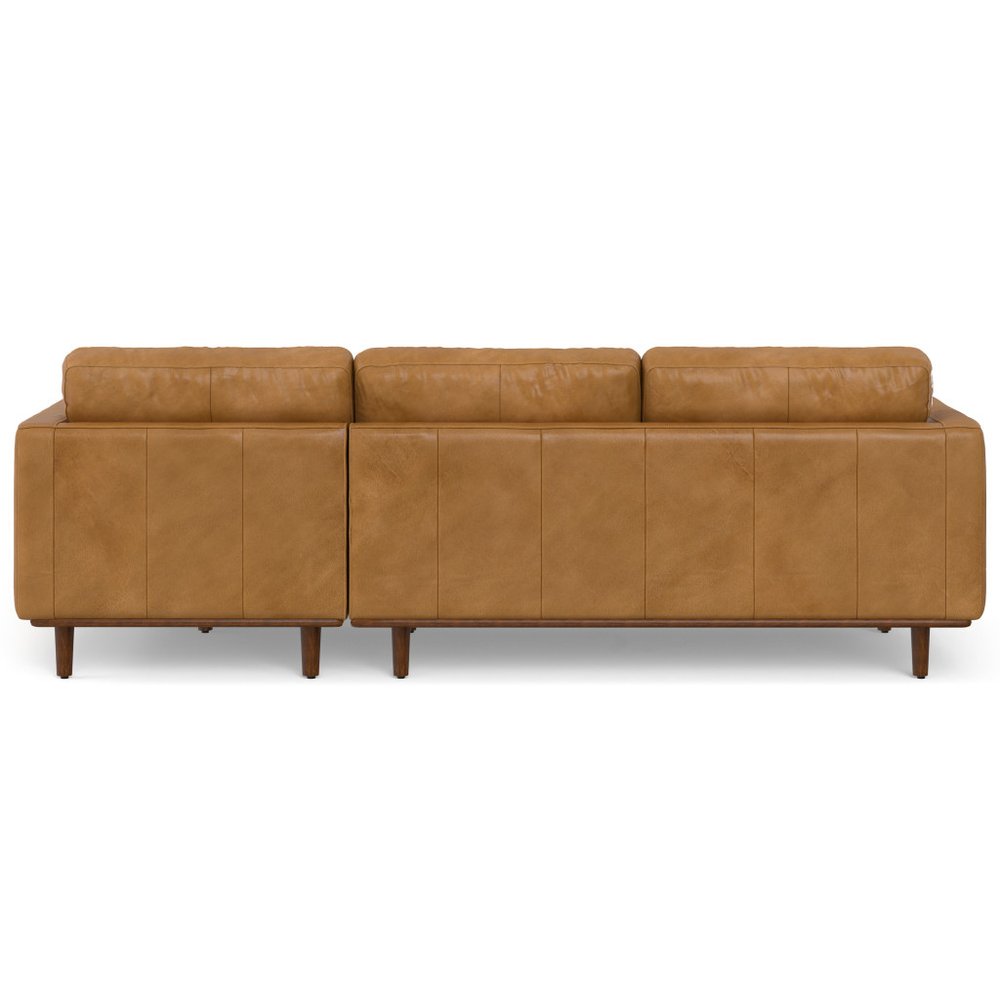 102" Sienna Leather Sofa With Brown Legs HomeRoots