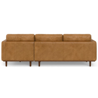 102" Sienna Leather Sofa With Brown Legs HomeRoots