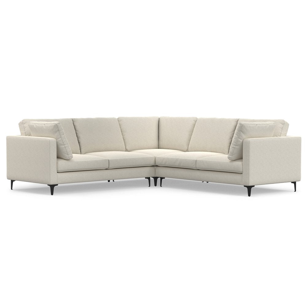 102" Cream Fabric Sofa With Black Legs HomeRoots