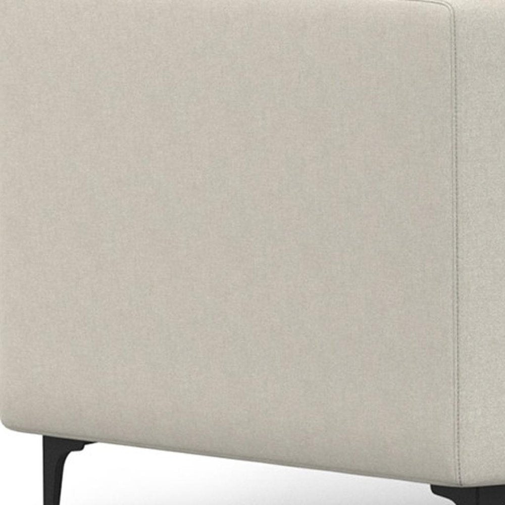 102" Cream Fabric Sofa With Black Legs HomeRoots