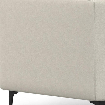 102" Cream Fabric Sofa With Black Legs HomeRoots