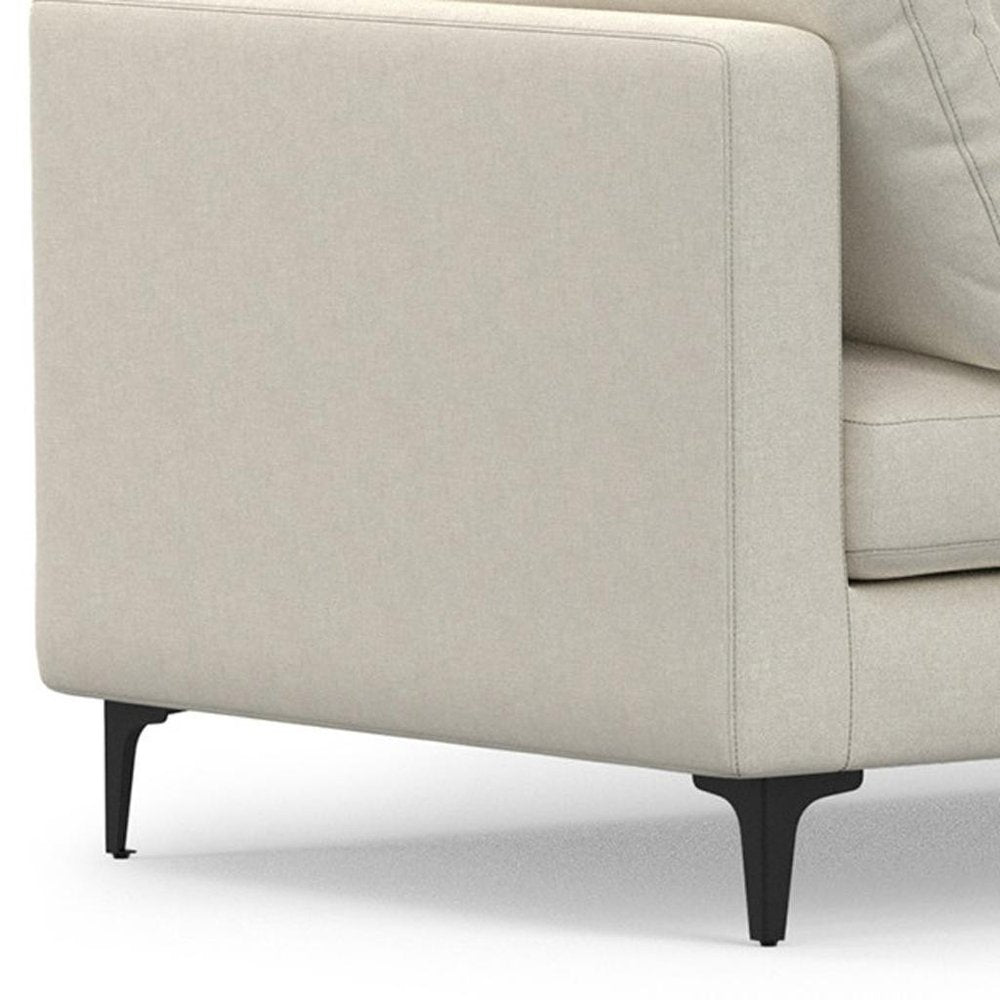 102" Cream Fabric Sofa With Black Legs HomeRoots