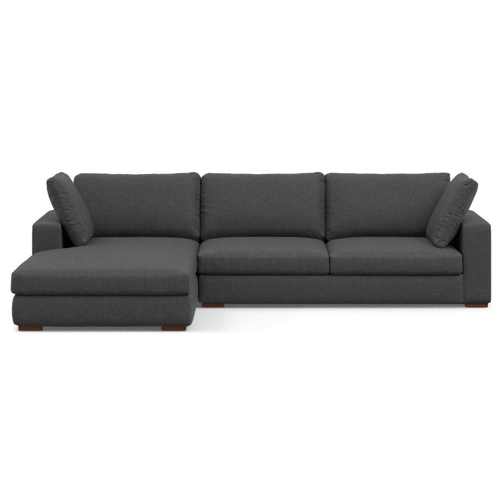 122" Gray Fabric Sofa With Brown Legs HomeRoots