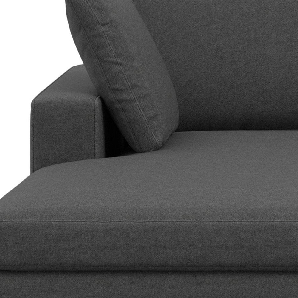 122" Gray Fabric Sofa With Brown Legs HomeRoots