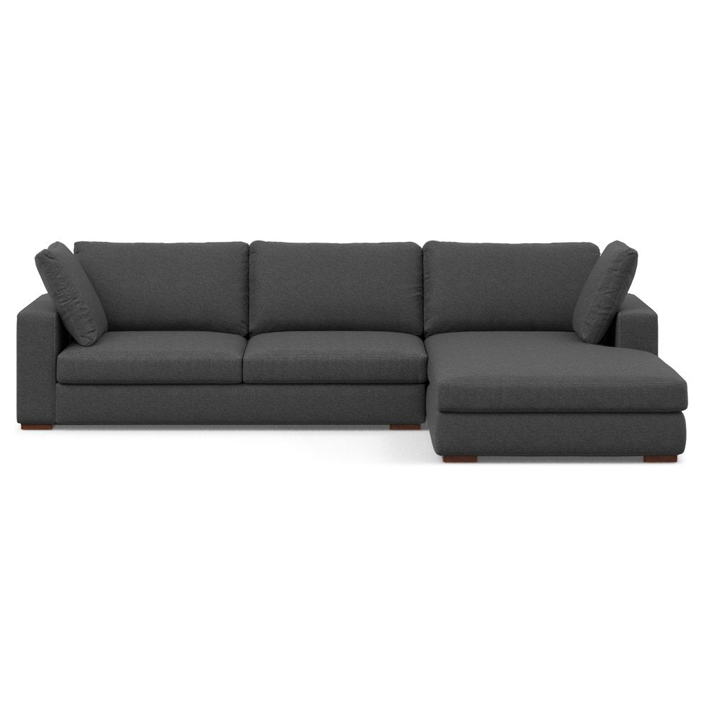 122" Gray Fabric Sofa With Brown Legs HomeRoots