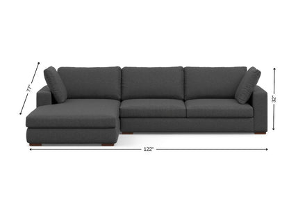 122" Gray Fabric Sofa With Brown Legs HomeRoots