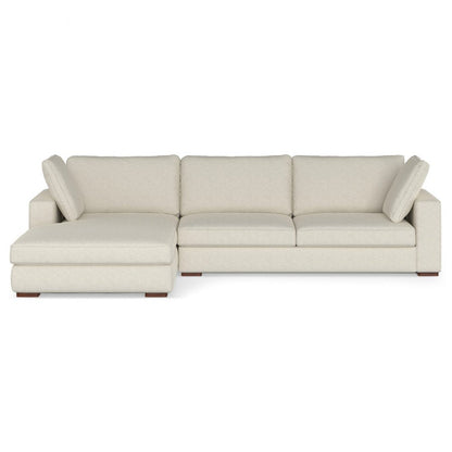 122" Cream Fabric Sofa With Brown Legs HomeRoots