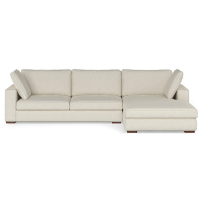 122" Cream Fabric Sofa With Brown Legs HomeRoots