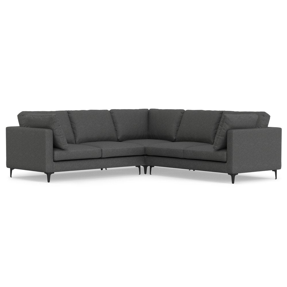 102" Gray Fabric Sofa With Black Legs HomeRoots