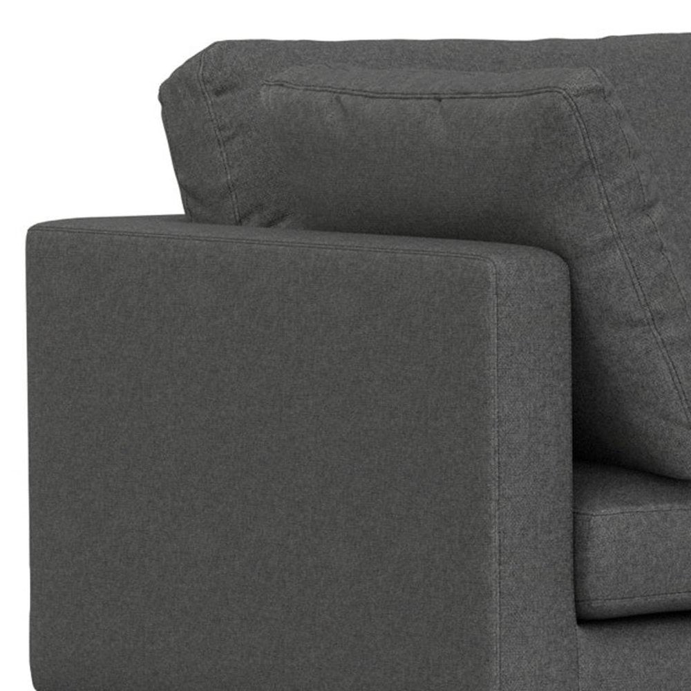 102" Gray Fabric Sofa With Black Legs HomeRoots