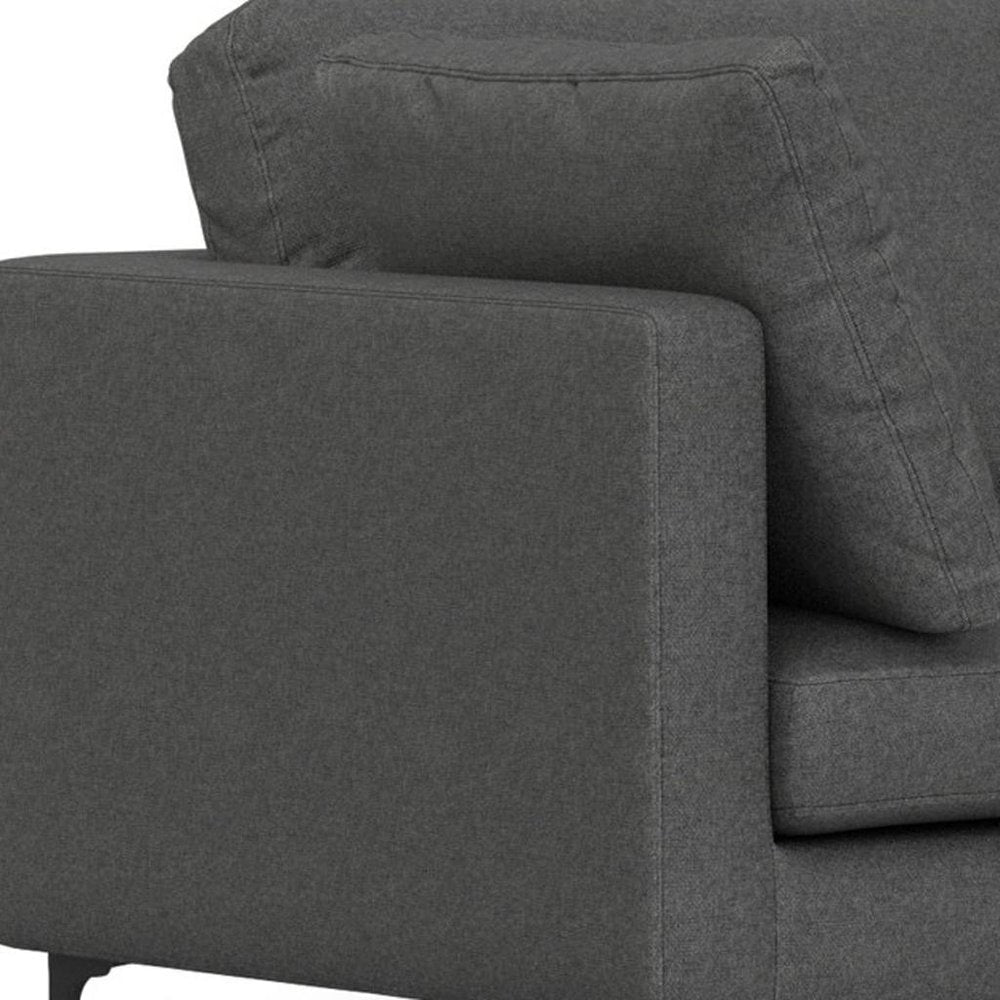 102" Gray Fabric Sofa With Black Legs HomeRoots
