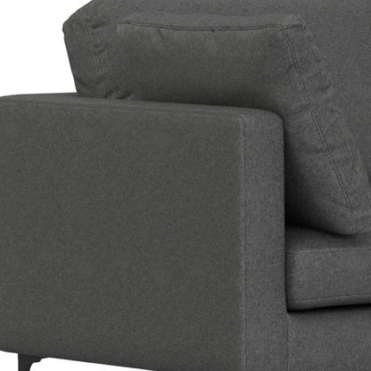 102" Gray Fabric Sofa With Black Legs HomeRoots