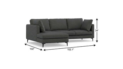 102" Gray Fabric Sofa With Black Legs HomeRoots