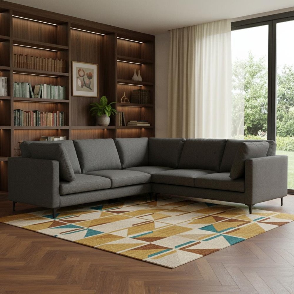 102" Gray Fabric Sofa With Black Legs HomeRoots