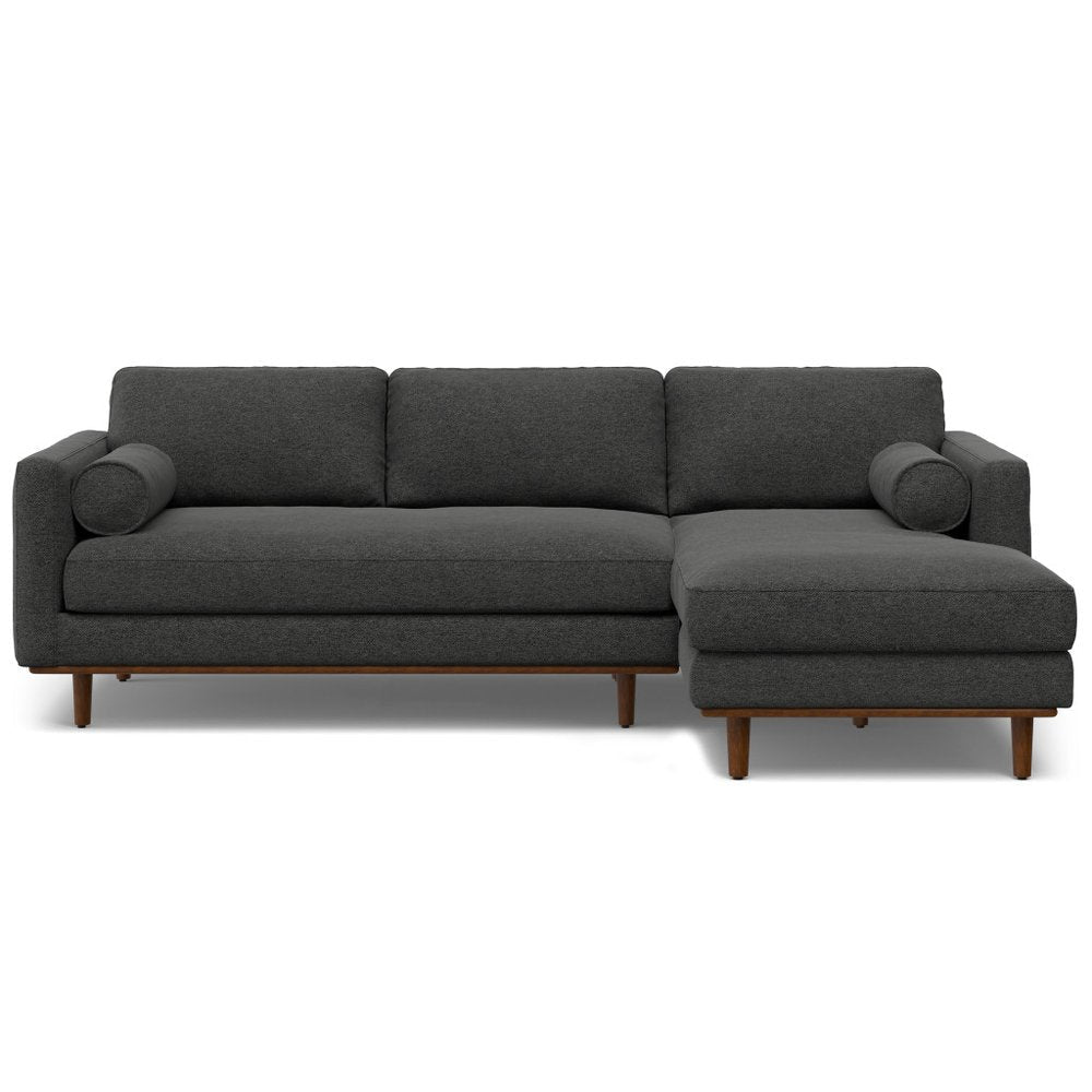 102" Gray Fabric Sofa With Brown Legs HomeRoots