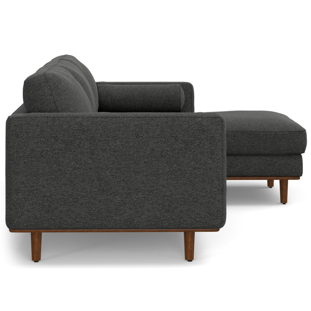 102" Gray Fabric Sofa With Brown Legs HomeRoots
