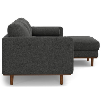 102" Gray Fabric Sofa With Brown Legs HomeRoots