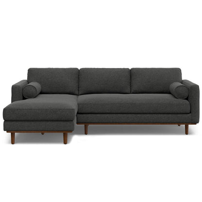 102" Gray Fabric Sofa With Brown Legs HomeRoots