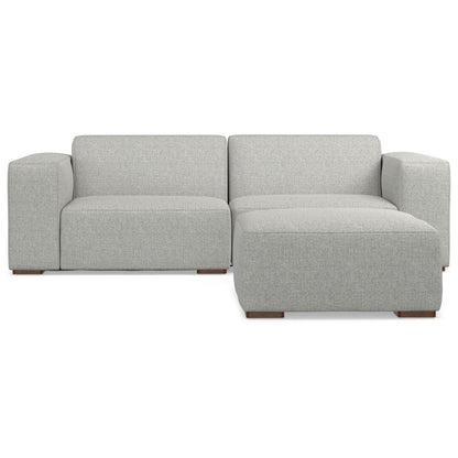 88" Gray Fabric Sofa With Ottoman With Brown Legs HomeRoots